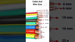 Cable And Wire Size shorts wirecolorcode wire cable [upl. by Thurber]