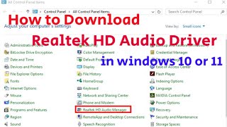 How to Download Realtek HD Audio Driver on Windows 1011 [upl. by Hiroko]