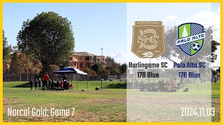 2024 Norcal Gold Burlingame SC 17B Blue vs Palo Alto SC 17B PreAcademy [upl. by Jeremias]