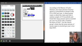 T Test example using the TI84 Plus CET [upl. by Henricks]