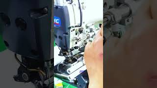 Bottom Hemming Machine With Elastic Band Attachment Lock Stitch Joggershorts [upl. by Naanac]