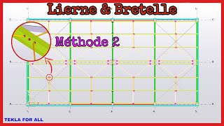 TSBECM  Création de Lierne et Bretelle sur Toiture « TEKLA STRUCTURE »  Partie 12 [upl. by Rodi]