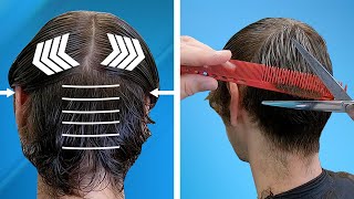 How To SCISSOR CUT Mens Hair  Step by Step Guide  How to Scissor Cut mens Hair Lesson [upl. by Irolam]