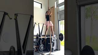 Barbell Rope Climb💪🏻 Think you could hang 😝💃🏽🔥 shorts youtubeshorts fitness gym [upl. by Allecram]