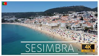 Sesimbra Portugal Drone Footage 4K  Praia da California [upl. by Pollard]