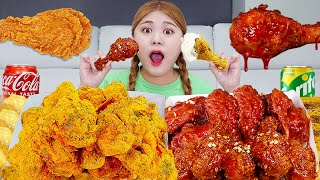 LIVE Fried Chicken Spicy Sauce Mukbang by HIU 하이유 [upl. by Nonnag947]