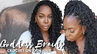 📢 BEST Crochet for THIN HAIR 1hr Goddess Braids Install HACK 🚫 NO Tension NO Rubber Bands Toyotress [upl. by Iz414]