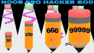 NOOB vs PRO vs HACKER vs GOD in Long Pencil Run iOS version [upl. by Nirok]