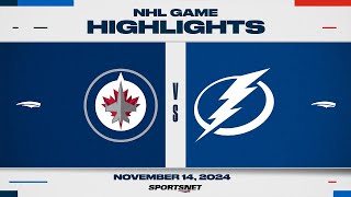 NHL Highlights  Lighting vs Jets  November 14 2024 [upl. by Anyk]