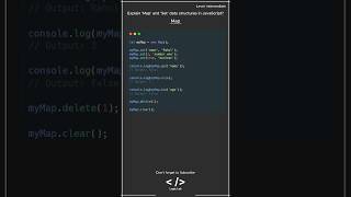 JavaScript Interview Question Map and Set javascriptinterview javascript javascripttutorial js [upl. by Asfah170]