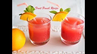 Quick Easy Fruit Punch Recipe  New Year Party Drink Recipe  Holiday Punch No Added Sugar [upl. by Timotheus]