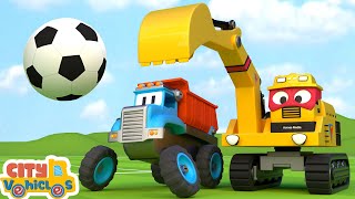 super truck transport vehiclesExcavatorBulldozer Roller truck and asphalt truck for kids [upl. by Roque]