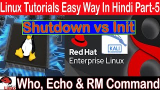 RM Command in Kali amp RHEL Linux  Shutdown Init Who amp lsblk Commands in Linux Use of Wild Char [upl. by Arreip88]