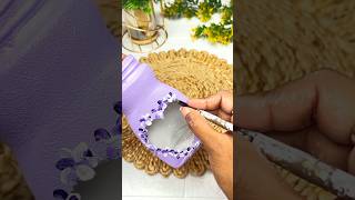 Beautiful 😍Purple And White Glass Bottle Painting 🎨🖌️DIY Simple amp Easy Bottle Art art painting [upl. by Irahcaz]