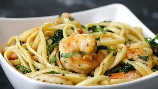 OnePot Lemon Garlic Shrimp Pasta [upl. by Aleina719]