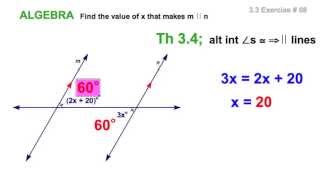 33 Proving lines parallel  using theorems [upl. by Llahsram942]