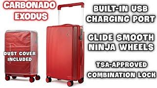 Unboxing And Review Carbonado Exodus Wide Handle Trolley Designed For The Modern Stylish Traveler [upl. by Nance]