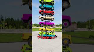 Colourful Trucks And Buses Falling BeamNG shorts [upl. by Blithe635]