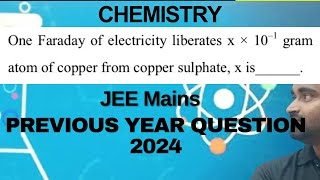 Electrochemistry Class 12 JEE Mains amp NEET PYQ [upl. by Manson217]