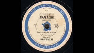 Marcelle Meyer  Bach Partita 6 BWV 830 LDF 100103 1947 [upl. by Ahsyen]