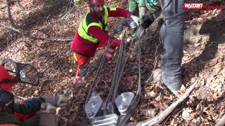 Seilkran Schulungsfilm Teil 9 Tragseil spannen und Laufwagen einhängen [upl. by Edina]