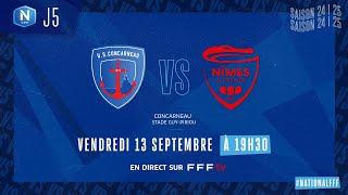 J5 I US Concarneau vs Nîmes Olympique en replay 10 I National FFF 20242025 [upl. by Aicargatla]