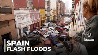 At least 95 dead after torrential rain and floods in Spain [upl. by Yeorgi]