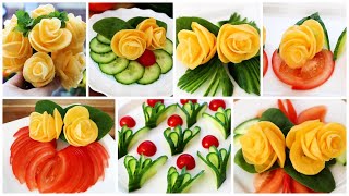 Super Salad Decoration Ideas  Vegetable Flower Plate Decoration [upl. by Linden717]