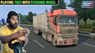 Playing Truckers of Europe 3 with Steering Wheel  Playing TOE3 with Steering Wheel [upl. by Alaine904]