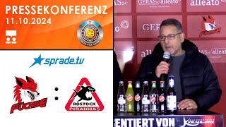 11102024  Pressekonferenz  Füchse Duisburg vs Rostock Piranhas [upl. by Sternick]