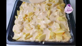 Saftiger Apfelblechkuchen mit einer leckeren Schmand Soße I Apple cake [upl. by Ennaerb]