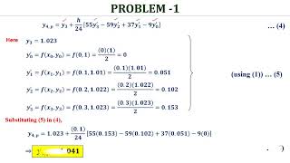 Example to solve an IVP using Adam Bashforth predictor  corrector formulae [upl. by Kristofor690]