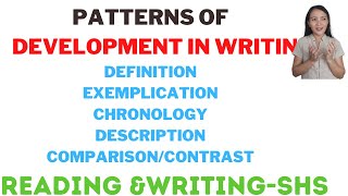 Patterns of development in writing Part 1 Reading and WritingSHS [upl. by Varrian911]