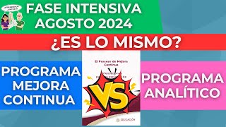 CEAA Programa Mejora Continua vs Programa Analítico FASE INTENSIVA CTE Agosto 2024 [upl. by Nodnrb]