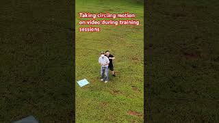 Drone in circling movement while taking video during training session conducted by DJI reps [upl. by Eimmak506]