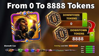 From 0 To 8888 Downtown Tokens 🤯 Bismuth Cue Level Max Pro 8 Ball Pool [upl. by Kenzi881]