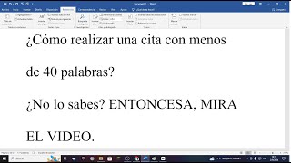 Cita con menos de 40 palabras parentéticas [upl. by Wurtz]