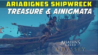 Ariabignes shipwreck Loot Treasure amp Ainigmata Location  Attika  AC ODYSSEY [upl. by Artenra]