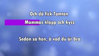 Jag såg mamma kyssa Tomten karaoke  lyrics [upl. by Annoyik]