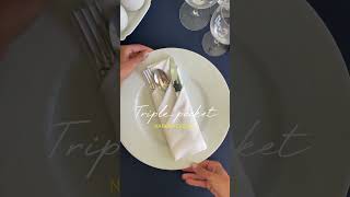 ✨triple pocket napkin fold ✨ [upl. by Anayaran325]