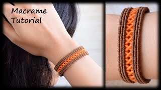 Macrame Tutorial  Macrame Pattern  Step by Step Tutorial  Making Bracelet At Home [upl. by Ayifa]