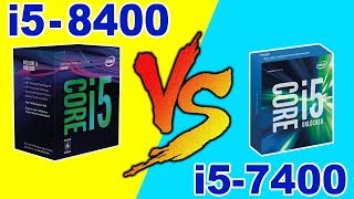 i5 8400 vs i5 7400 Games Benchmark amp Comparison [upl. by Tterrag]