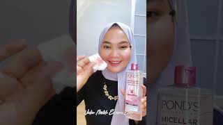 New brightening ponds micellar water  Cara double cleansing [upl. by Aikim]