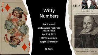 Roger Stritmatter – Witty Numbers Ben Jonson’s Shakespeare First Folio Jest in Focus [upl. by Nicram]