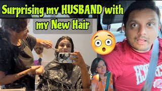 Surprising my HUSBAND with a New Hair Cut  Shocked  Karee  Lintu Rony [upl. by Yecram966]