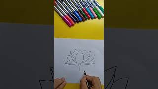 water lily drawingshaplaviraldrawingyoutubeshorts [upl. by Trevah]