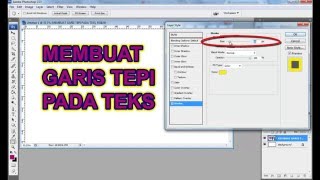 TUTORIAL PHOTOSHOP CS3  Membuat Garis TepiGaris Double Pada Teks [upl. by Matusow]