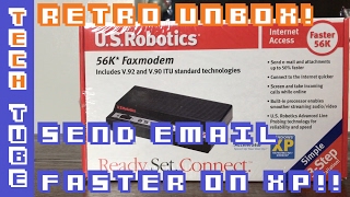 SEND EMAIL 50 FASTER  Retro Unbox 56K Fax Modem [upl. by Enelyar932]