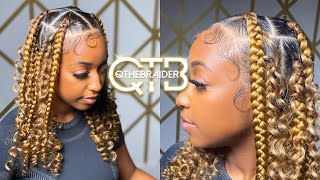 QTHEBRAIDER How To Short Knotless  Curls [upl. by Hanid]