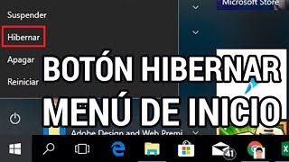 Botón de hibernar en el menú de inicio de Windows 10 wwwinformaticovitoriacom [upl. by Harbird]